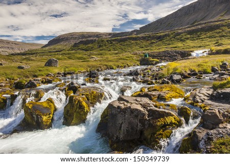Rapid and clean river - Westfjords, Iceland.