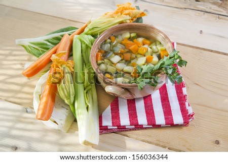 Mixed Boiled Vegetables Main Course Of The Autumn Season