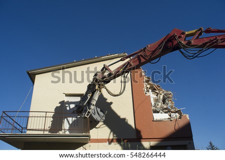 Similar – Image, Stock Photo Demolition house secured with net