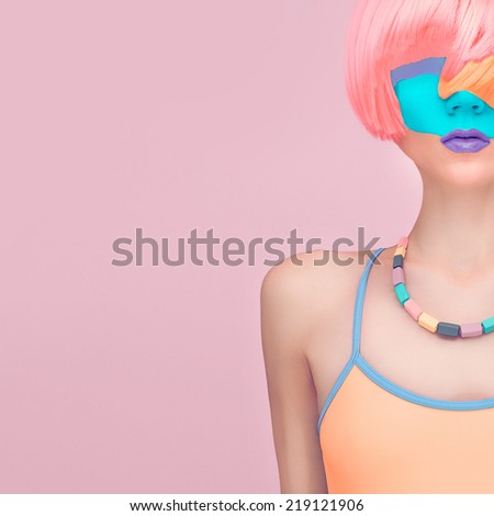 Exclusive photos. Girl fashion mix colors