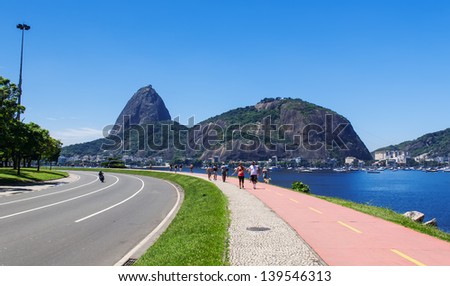 The mountain Sugar Loaf and Urca in Rio de Janeiro