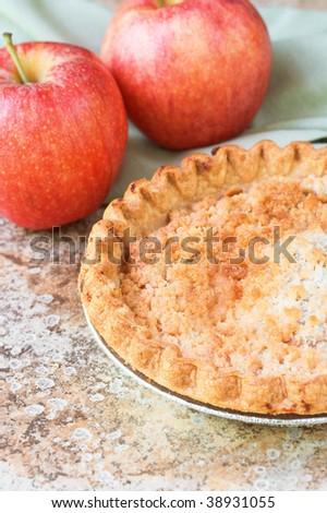 Apple pie with two apples