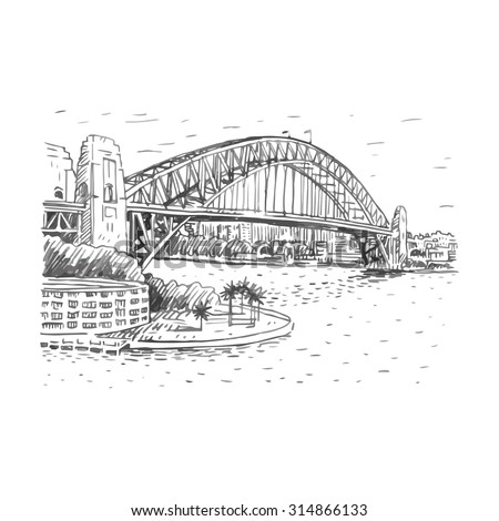 Sydney Harbour Bridge Drawing | Free download on ClipArtMag