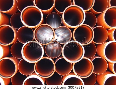 Orange pipes for waste water