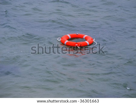 Safety belt swimming on the water