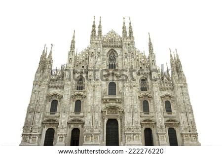 Milan dome in Italy isolated on white