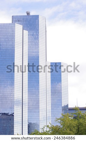PARIS, FRANCE - SEPTEMBER 21, 2011: Tour Total is an office skyscraper located in La Defense, Courbevoie, the high-rise business district west of and adjacent to the city of Paris, France