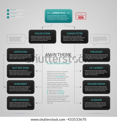 Modern Web Design Template With Complex Organization Chart Strict Corporate Business Style Complex Organizational Chart Template