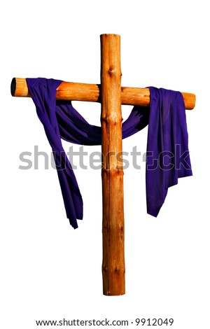 Wooden Cross With Purple Cloth Isolated Stock Photo 9912049 : Shutterstock