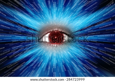 digital eye with security scanning concept
