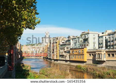 Picturesque houses on the river Onyar, Girona, Spain