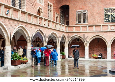 KRAKOW, POLAND - JUNE 03, 2014: Courtyard of the Collegium Maius, the oldest university building in Poland