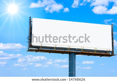 blank banner for your ad and the sun   -  of \