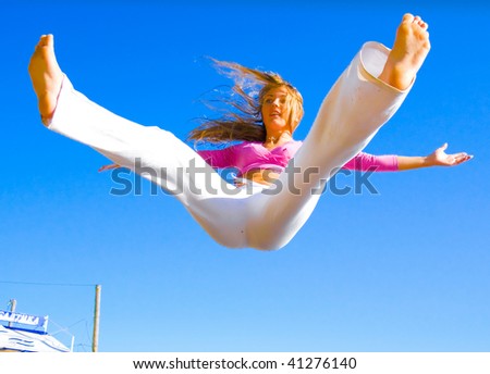 woman flying