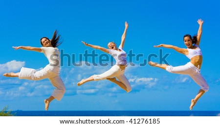 women flying