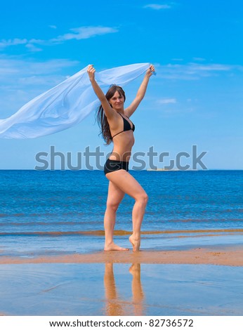 Beach Woman Wind