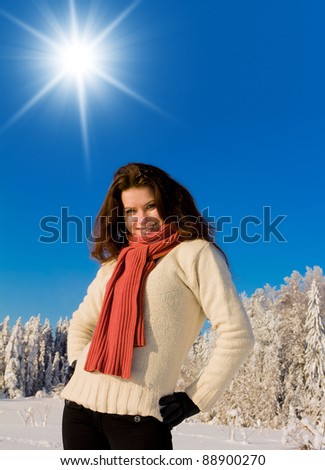 On a Sunny Day Beauty in warm clothes