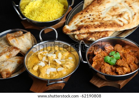 Indian curries and accompaniments