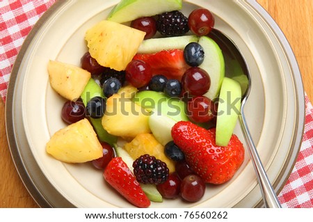 Apples and blueberries and blackberries
