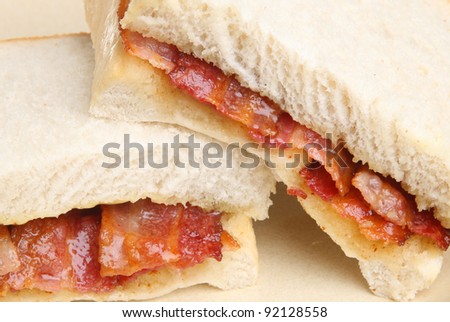 Bacon sandwich with thick white bread