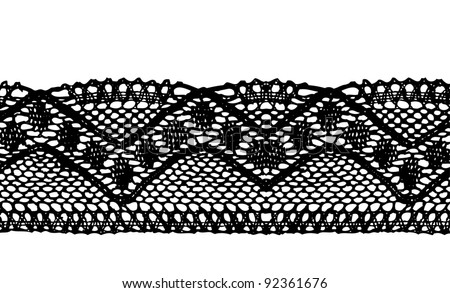 Black Endless Lace Stripe Stock Vector Illustration 92361676 : Shutterstock