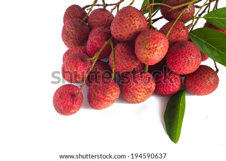 Fresh of litchi fruit isolated on white background