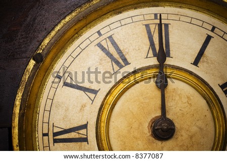an antique clock face with gold gilding and roman numerals ez canvas