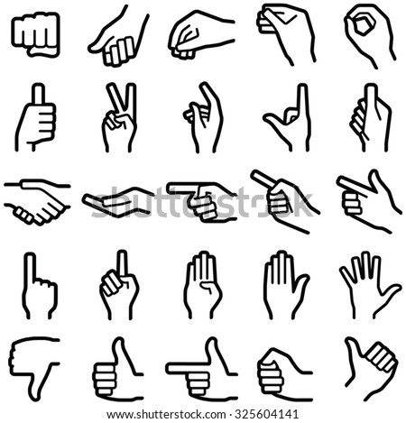 Hand icon collection - vector illustration 