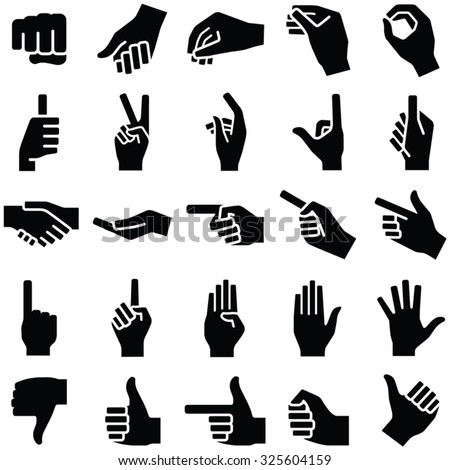 Hand Icon Collection - Vector Silhouette Illustration - 325604159 ...