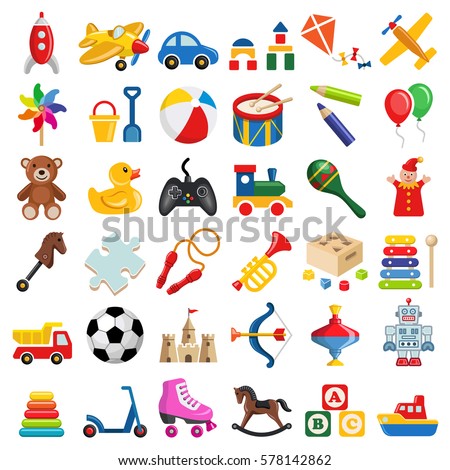 Toy icon collection - vector color illustration Сток-фото © 