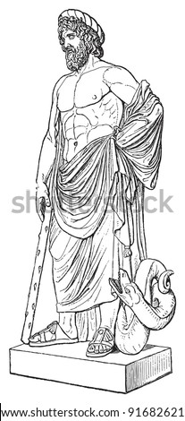 Asklepios Statue clip art Free Vector / 4Vector