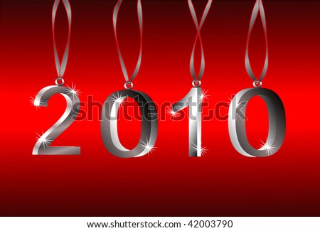 Vector 2010 Silver Hanging Ornament Numbers - 42003790 : Shutterstock