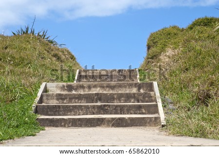 Wooden steps at a beach