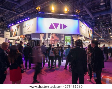 LAS VEGAS, NV - April 15: AVID at NAB Show 2015, an annual trade show by the National Association of Broadcasters.1726 exhibitors on 2,000,000 sq feet space of Las Vegas Convention Center, April 13-16