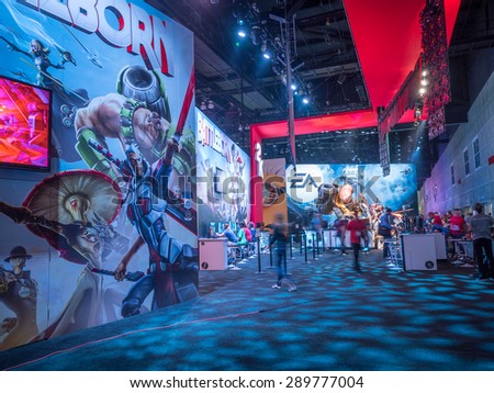 LOS ANGELES - June 17: Battleborn video game booth at E3 2015 expo. Electronic Entertainment Expo, commonly known as E3, is an annual trade fair for the video game industry