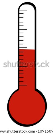 thermometer with temperature rising - vector