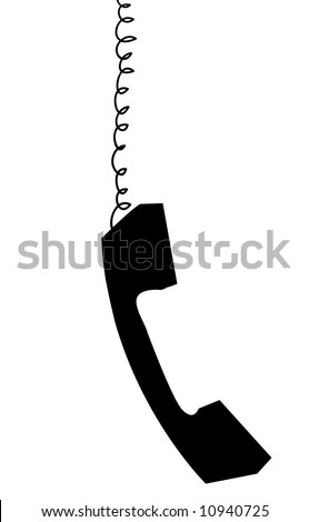 Receiver handset from  telephone hanging down - vector