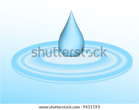 3d Droplet Of Water Falling Into Puddle - Vector - 9431593 : Shutterstock