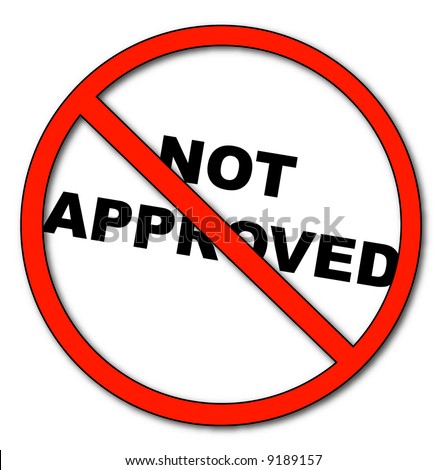 not approved symbol with words not approved - vector