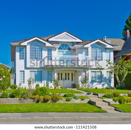 Standard middle class house in a residential neighborhood. Vancouver Canada.