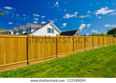 Long wooden fence.