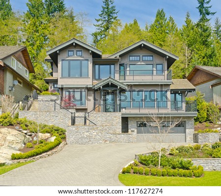 Big custom made luxury house in the suburbs of North Vancouver, Canada.