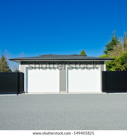 Double doors garage. North America. Canada.