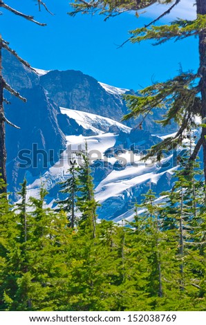 Mount Baker lands and wilderness. North America. Vertical.