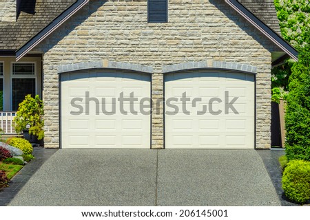 Double doors garage. North America.