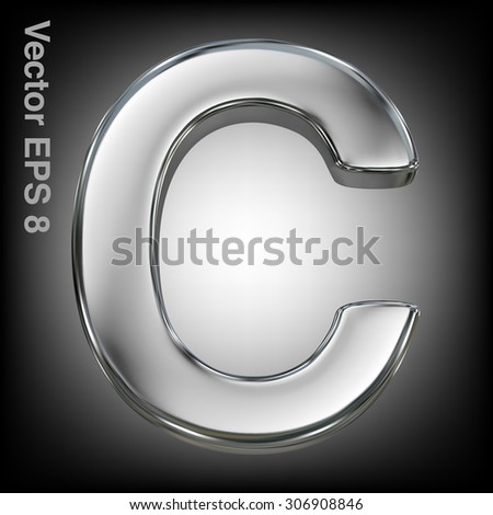 Metal alphabet vector symbol - C. Eps 8 using mesh. Stok fotoğraf © 