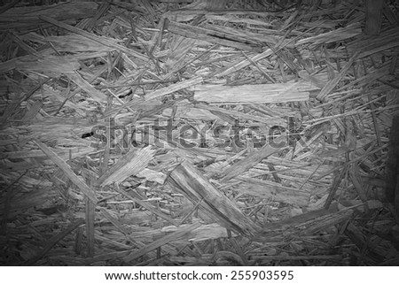 Black and white OSB wood panel texture background