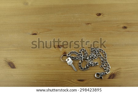 Old silver key chain with keys.