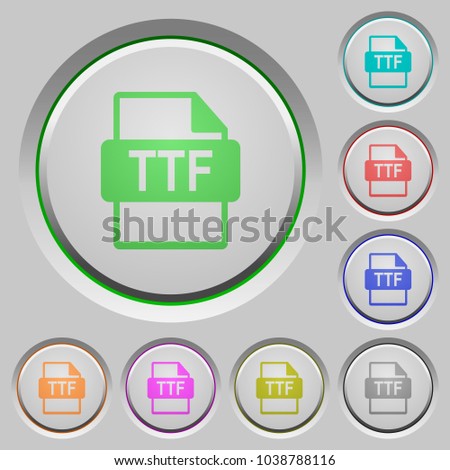 TTF file format color icons on sunk push buttons