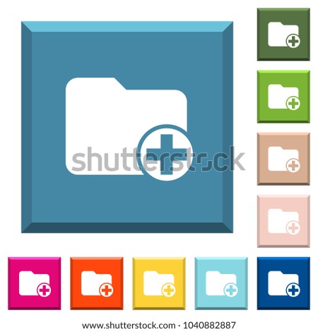 Add new directory white icons on edged square buttons in various trendy colors